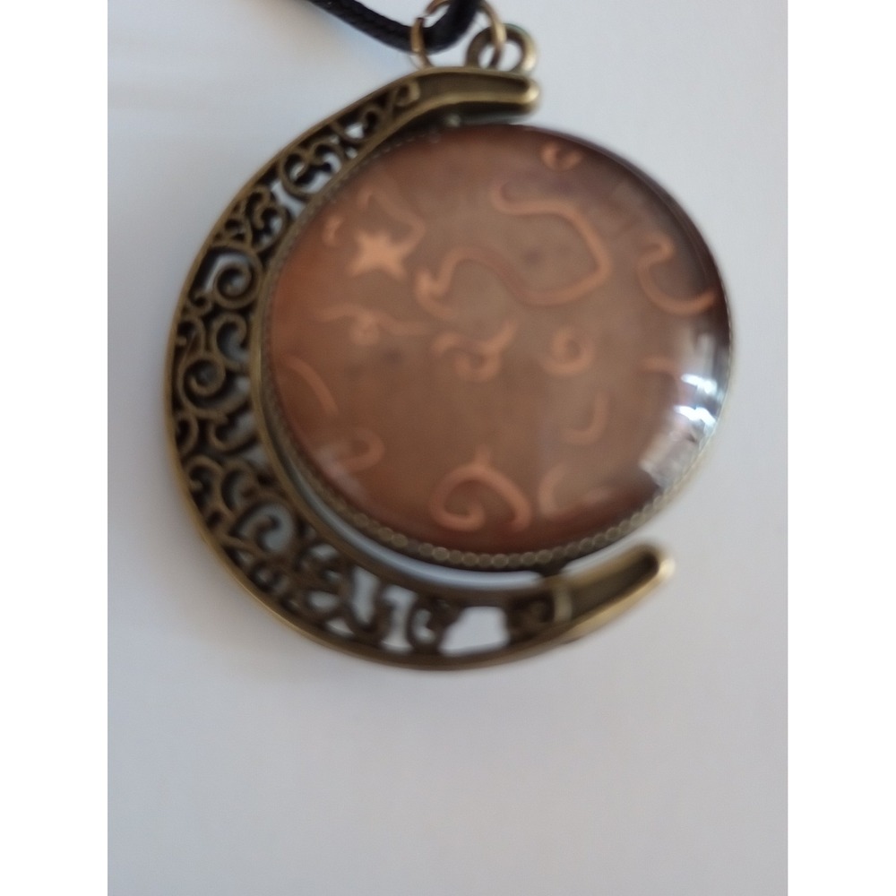 Bronze 2 Sided Moon Fidget Pendant‎